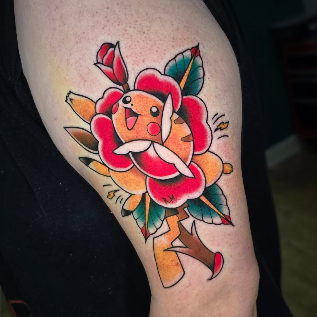 Tattoo by @justin_tattoos — american_traditional, anime