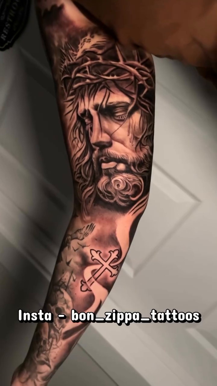 Tattoo by @bon_zippa_tattoos — black_and_grey