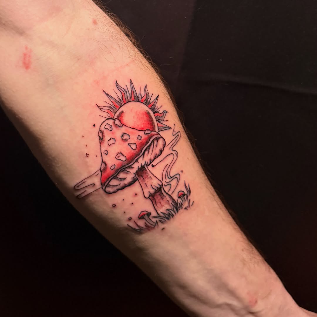 Tattoo by @properbadger — dotwork