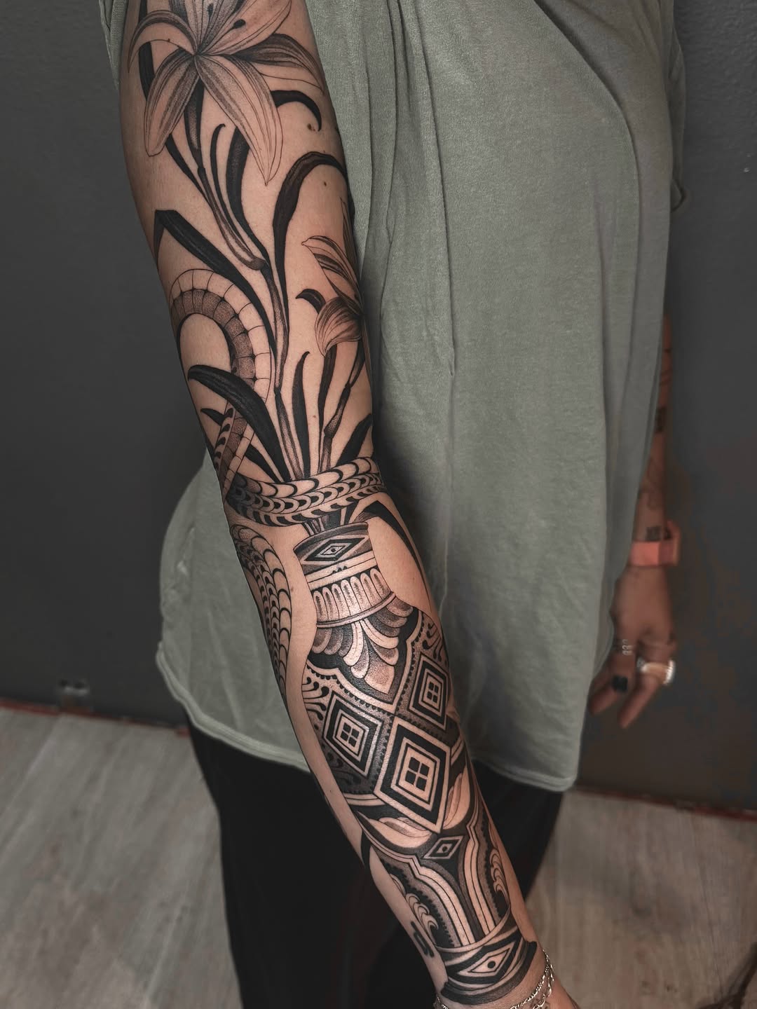 Tattoo by @blacklambx — black_and_grey, ornamental