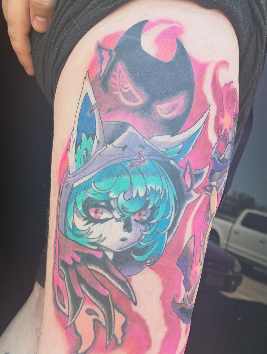 Tattoo by @jakeslayskrakens — new_school, anime