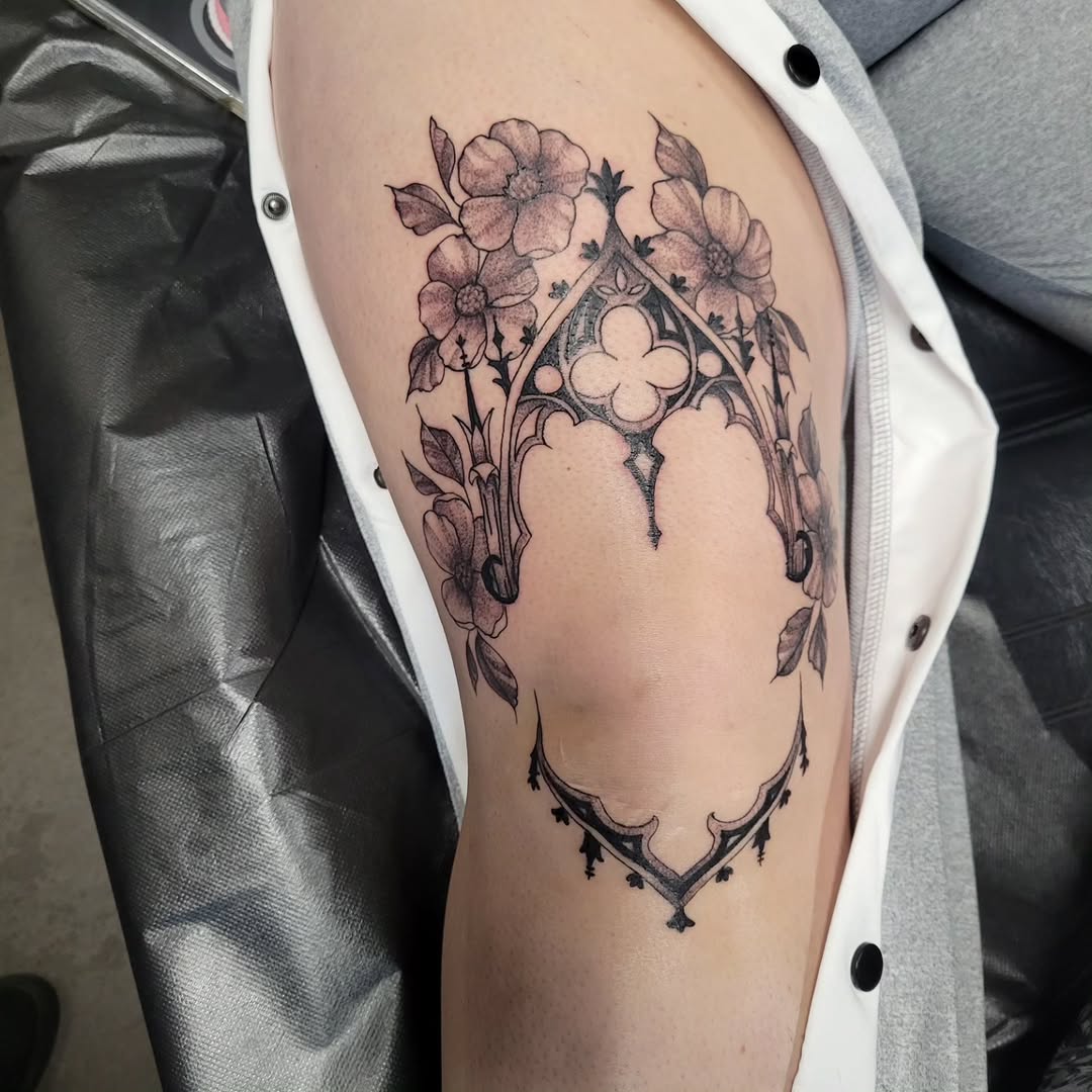 Tattoo by @nightmaristic — illustrative, black_and_grey