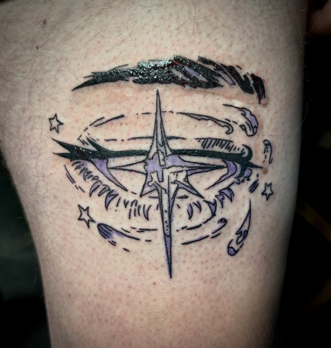 Tattoo by @itsrayneingink — illustrative, geometric