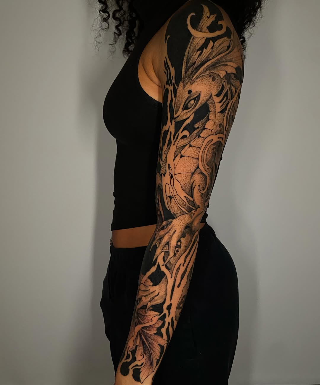 Tattoo by @scab.tailor — black_and_grey, dotwork