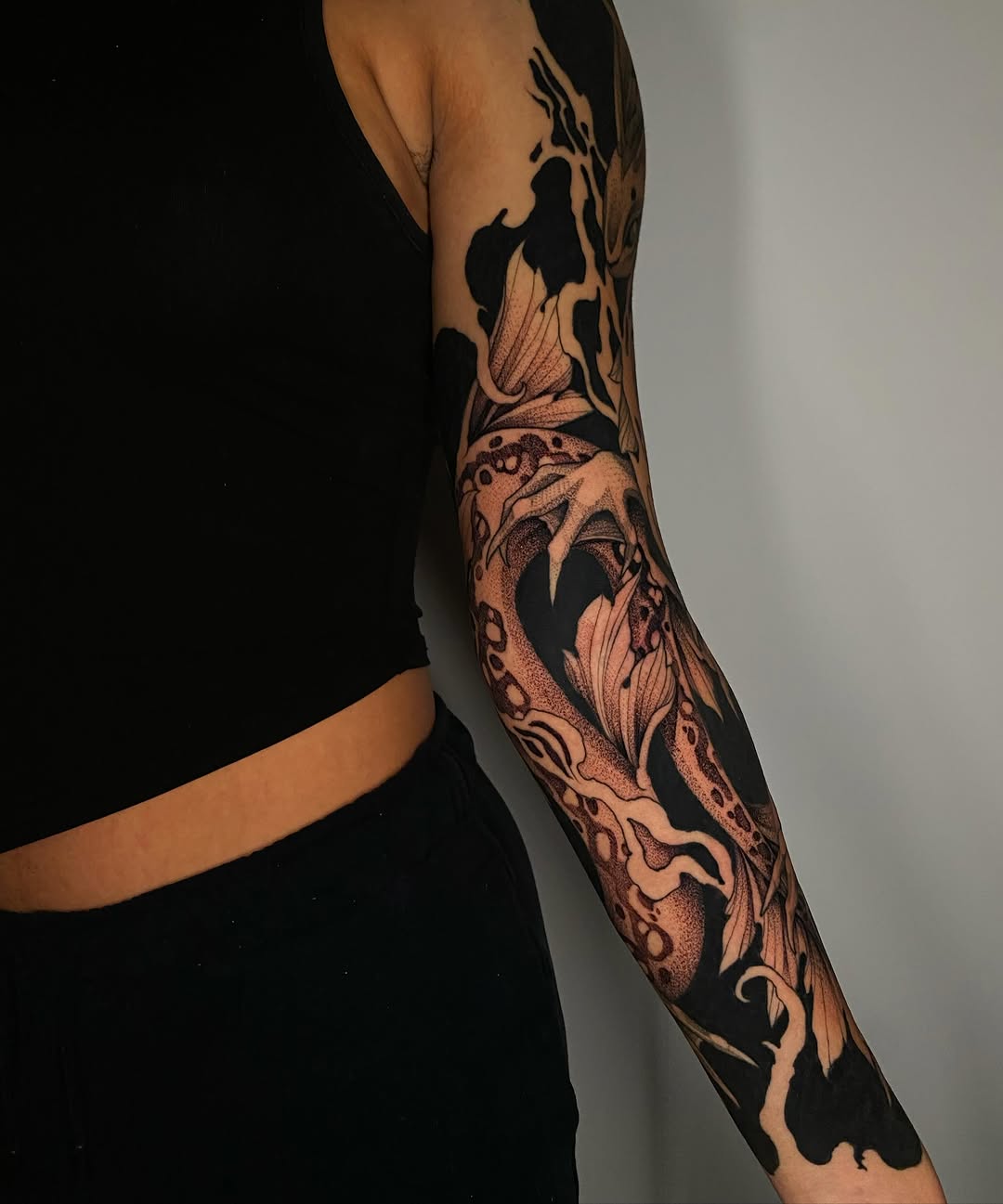 Tattoo by @scab.tailor — blackwork, dotwork