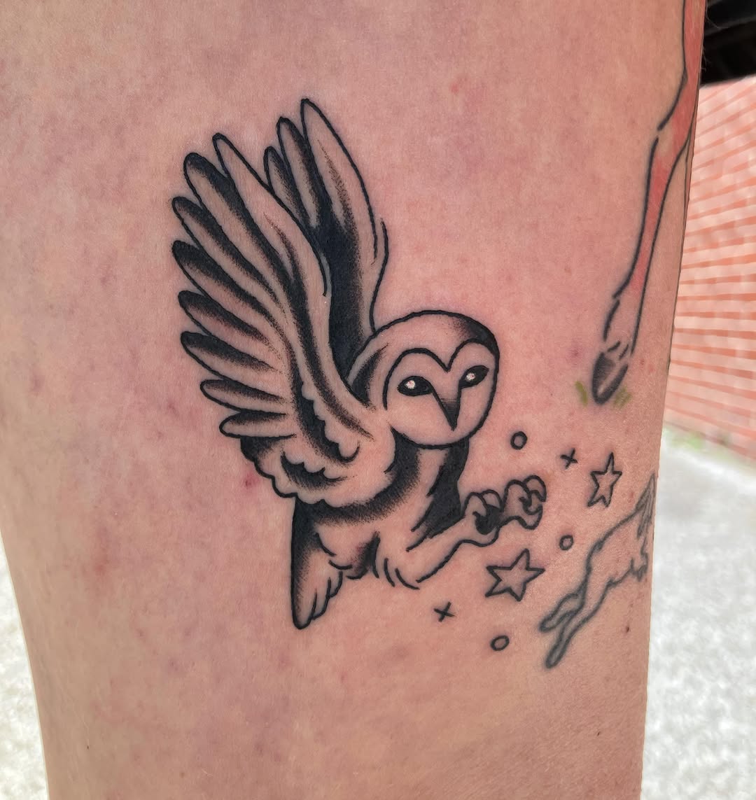 Tattoo by @tattymcghee — illustrative, black_and_grey
