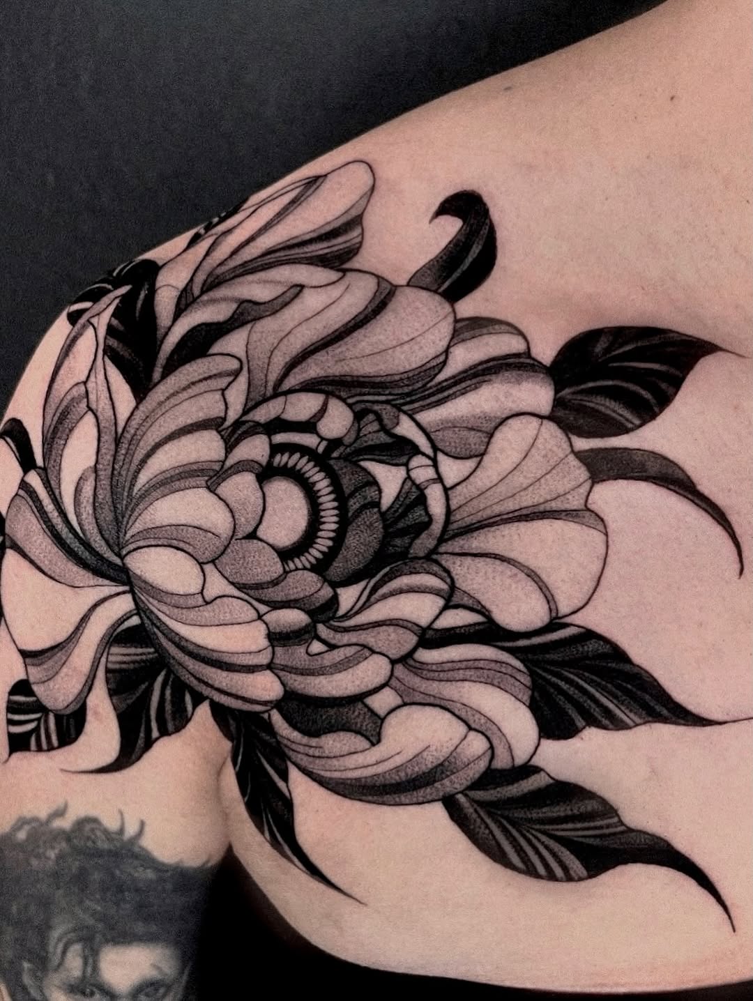 Tattoo by @dannonphantom — black_and_grey, dotwork