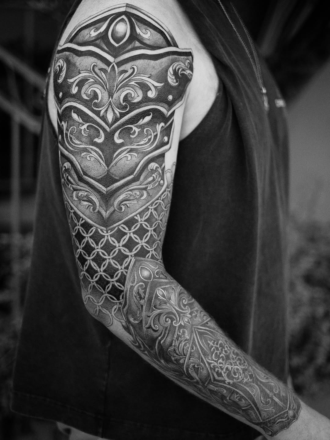 Tattoo by @izztheartist — black_and_grey, ornamental