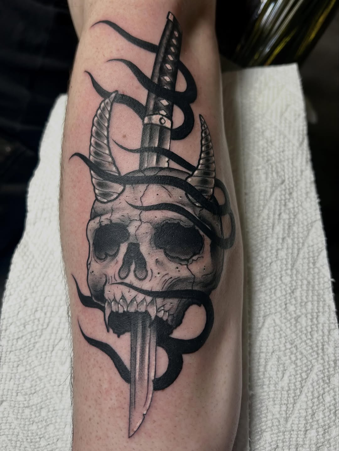 Tattoo by @darklord_665 — blackwork