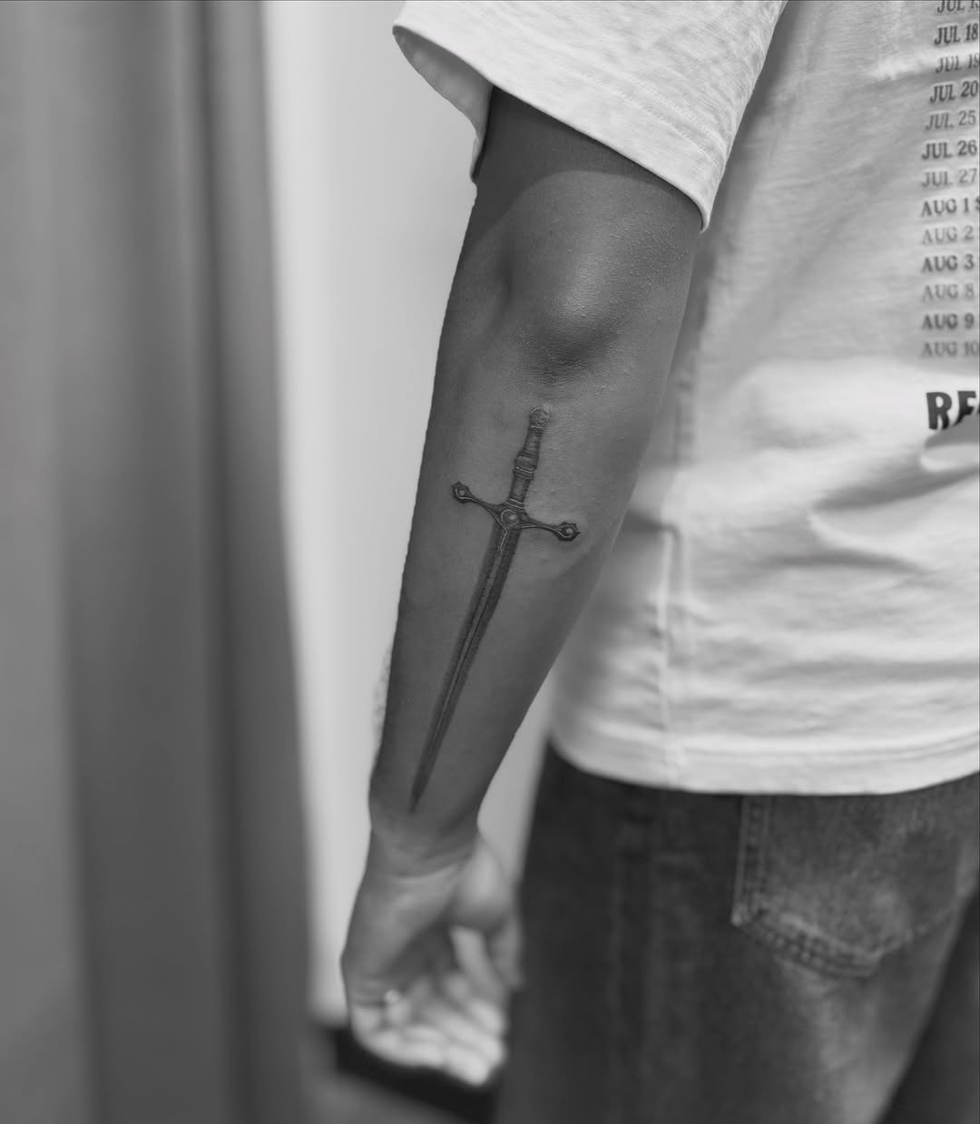 Tattoo by @mugshot.ink — illustrative, black_and_grey