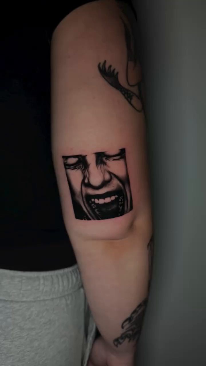 Tattoo by @kindaspiky — illustrative, blackwork