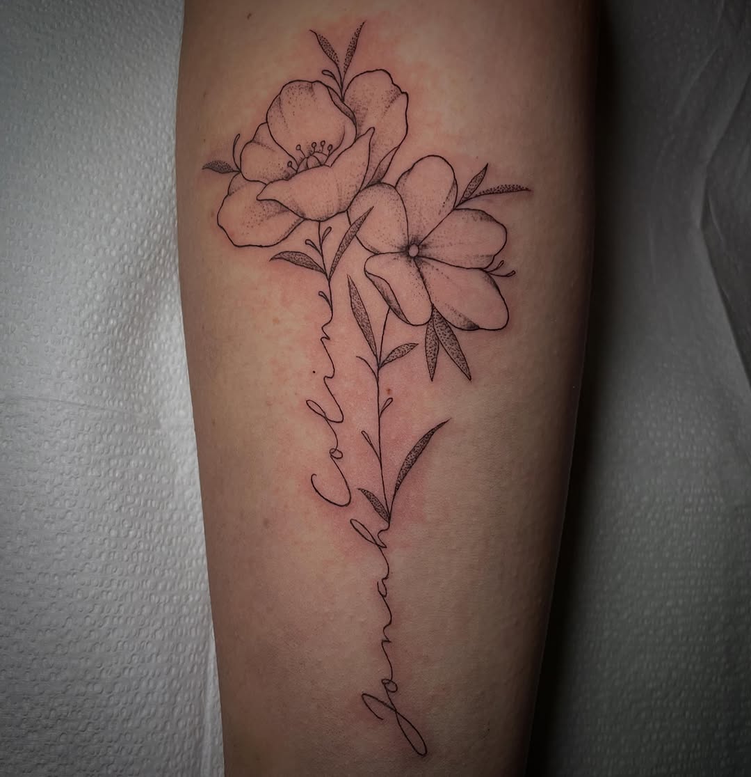 Tattoo by @tyler.shults โ fine_line, lettering_script