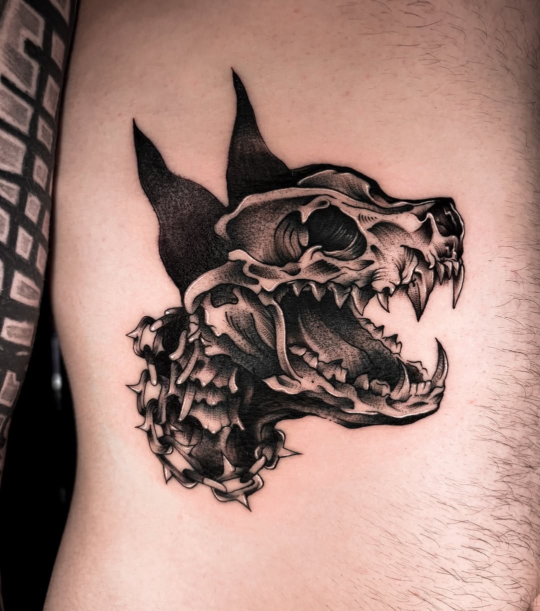 Tattoo by @jadeddesireetattoo — blackwork, dark_realism