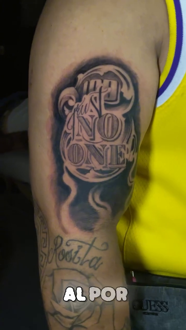Tattoo by @el.ceko.romero — lettering_script, black_and_grey