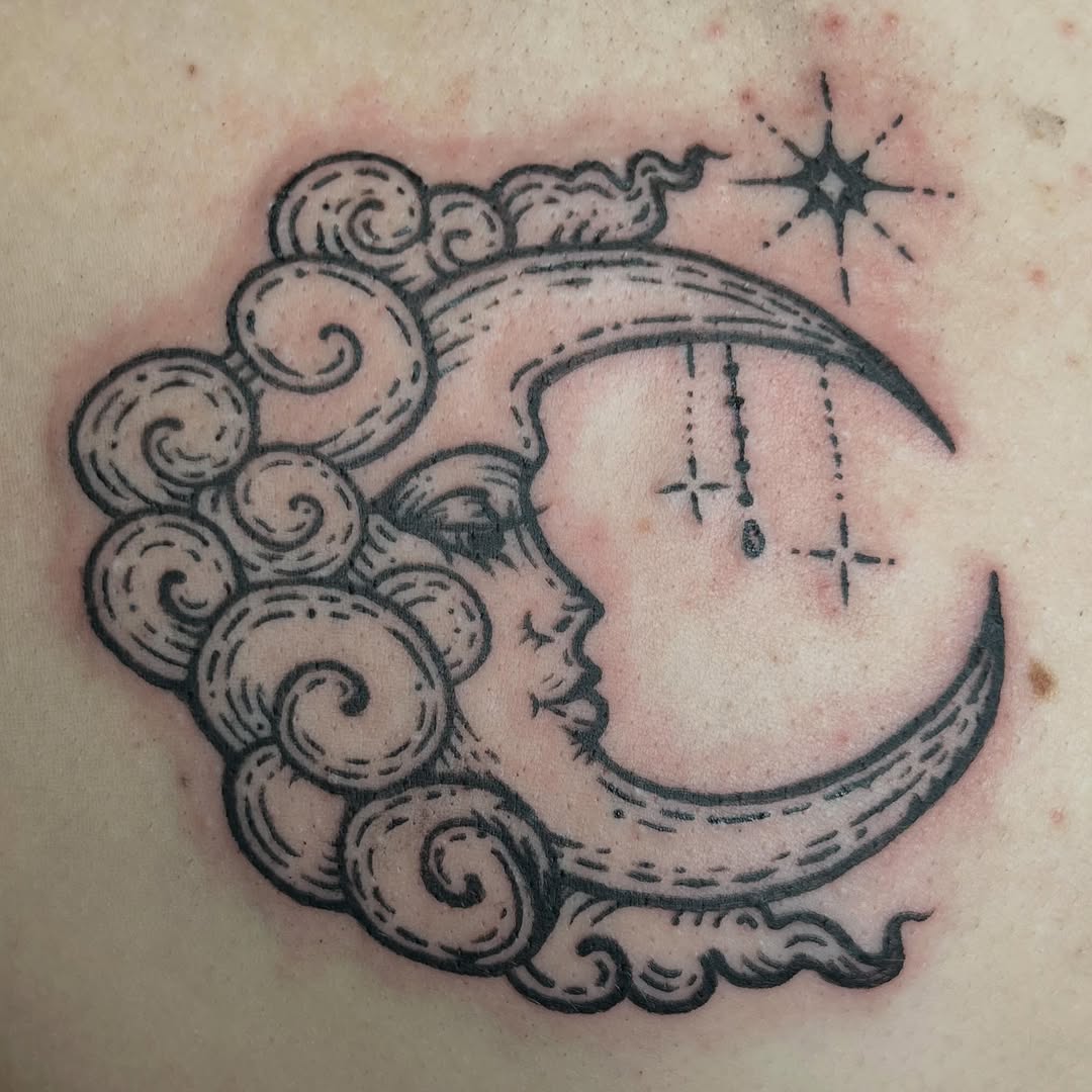 Tattoo by @batc0ffin — blackwork