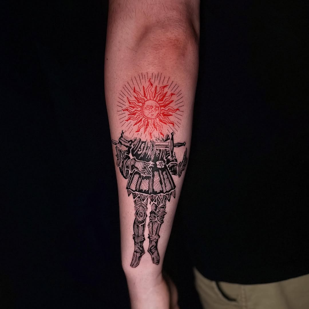 Tattoo by @nicolette.tattoo — blackwork, illustrative