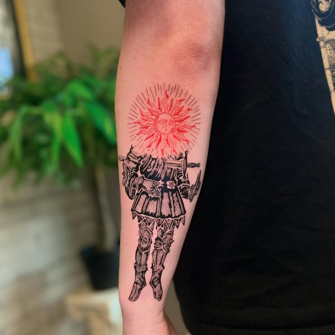 Tattoo by @nicolette.tattoo — illustrative, blackwork