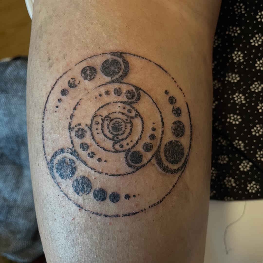 Tattoo by @creaturenomad — dotwork, geometric