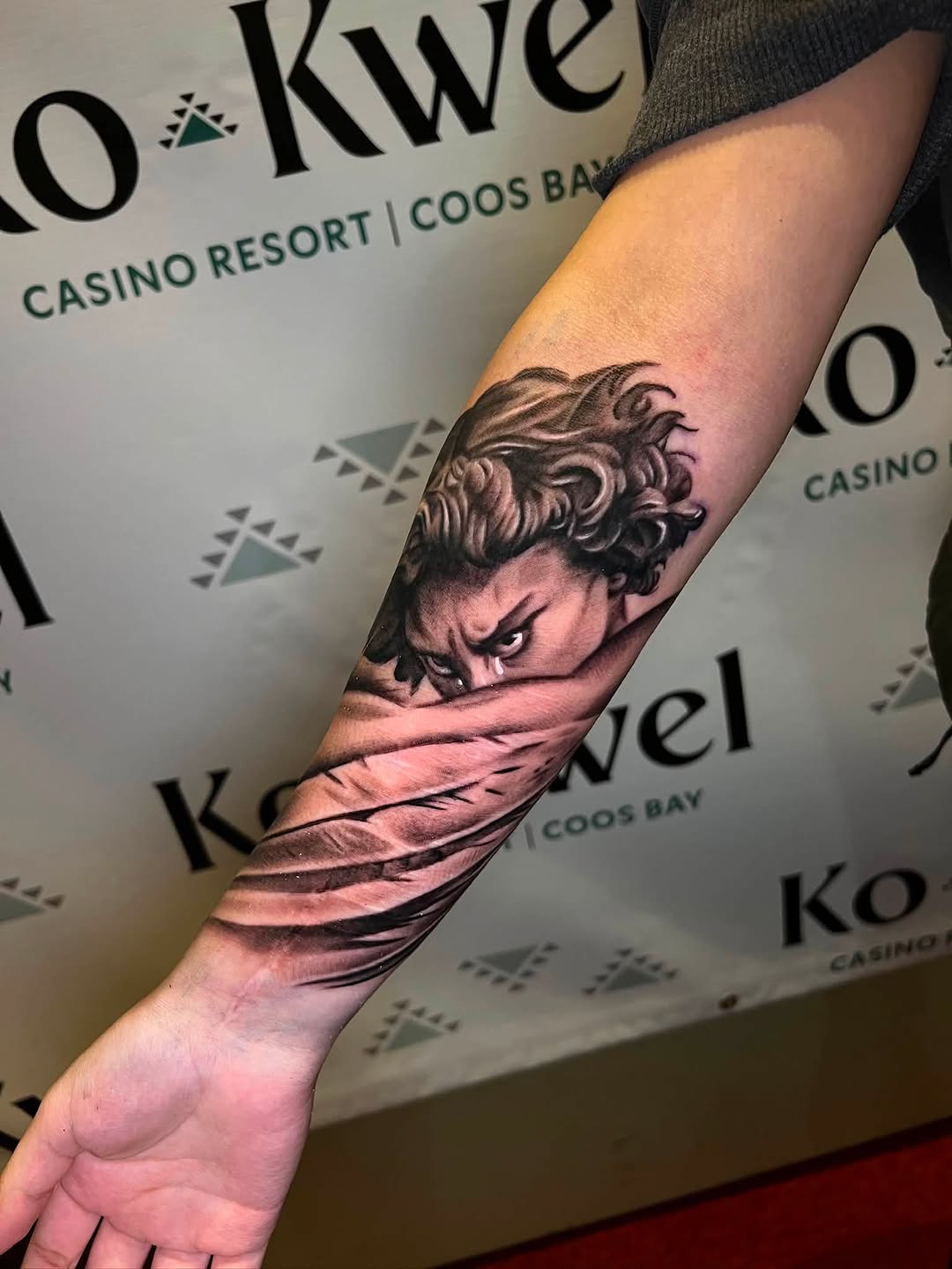 Tattoo by @coreyclarktattoos — realism, black_and_grey