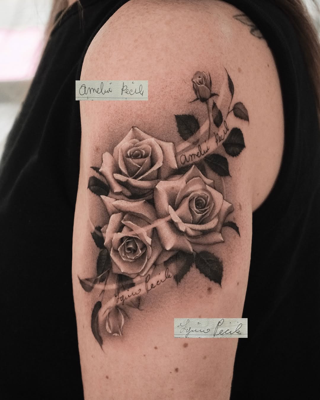 Tattoo by @dionne.tattoo โ realism, black_and_grey