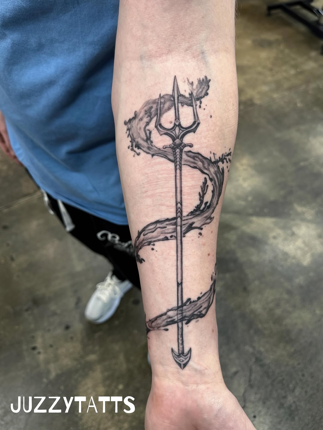 Tattoo by @juzzytatts — black_and_grey, realism