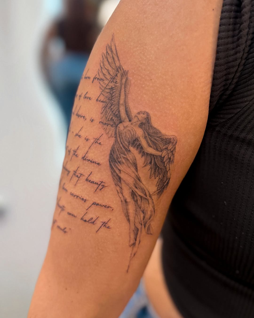 Tattoo by @danielmontoyaart โ fine_line, lettering_script