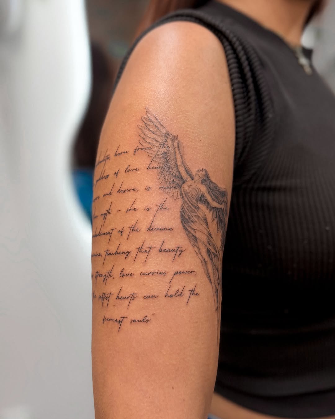 Tattoo by @danielmontoyaart โ fine_line, lettering_script