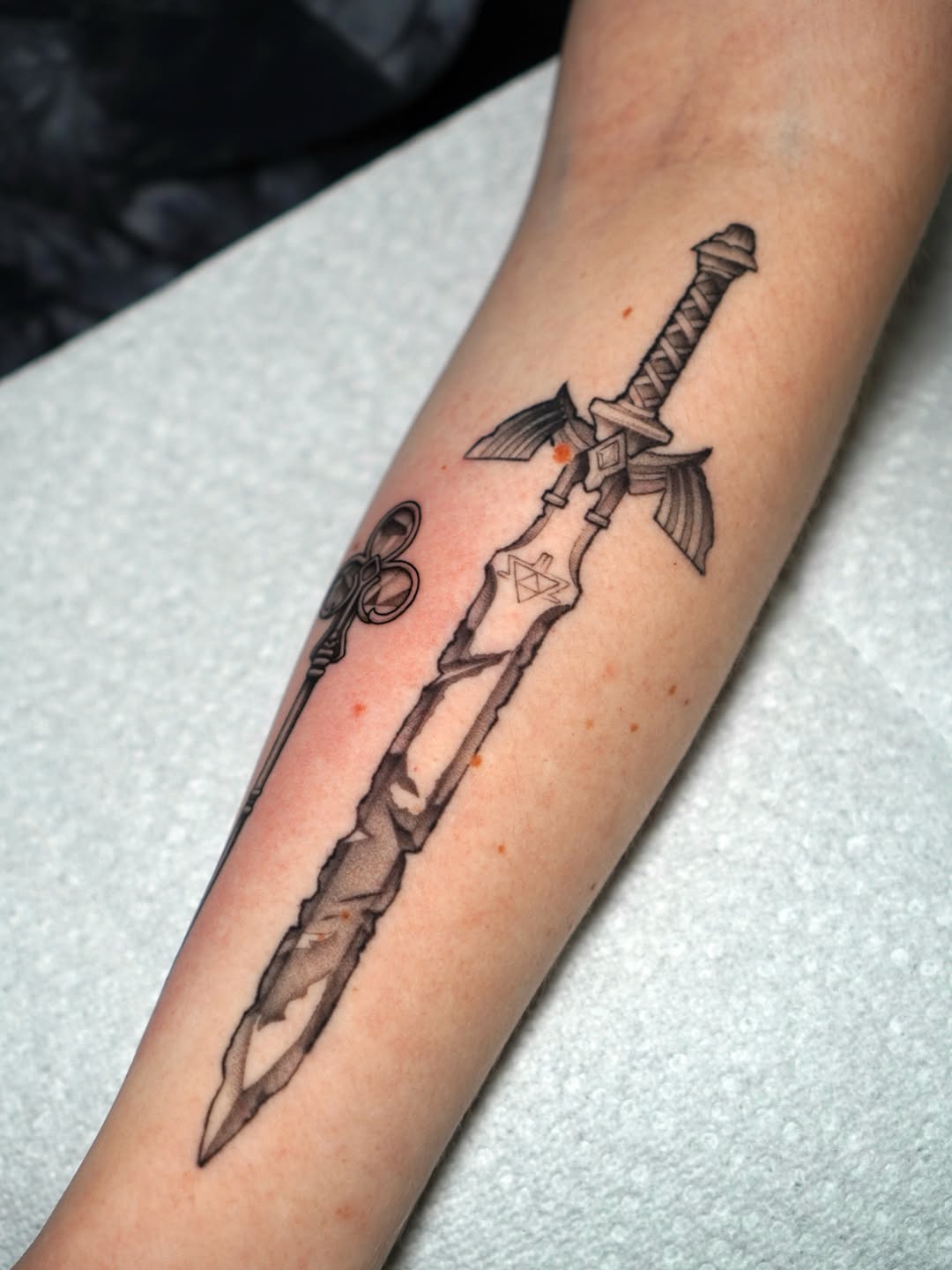 Tattoo by @carlosthebarloswarlos_ — illustrative, black_and_grey