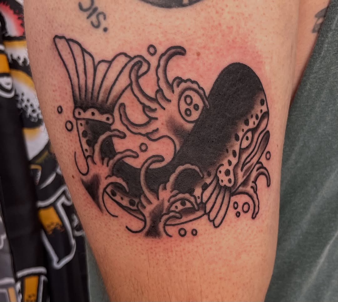 Tattoo by @ajo.ink — american_traditional, black_and_grey
