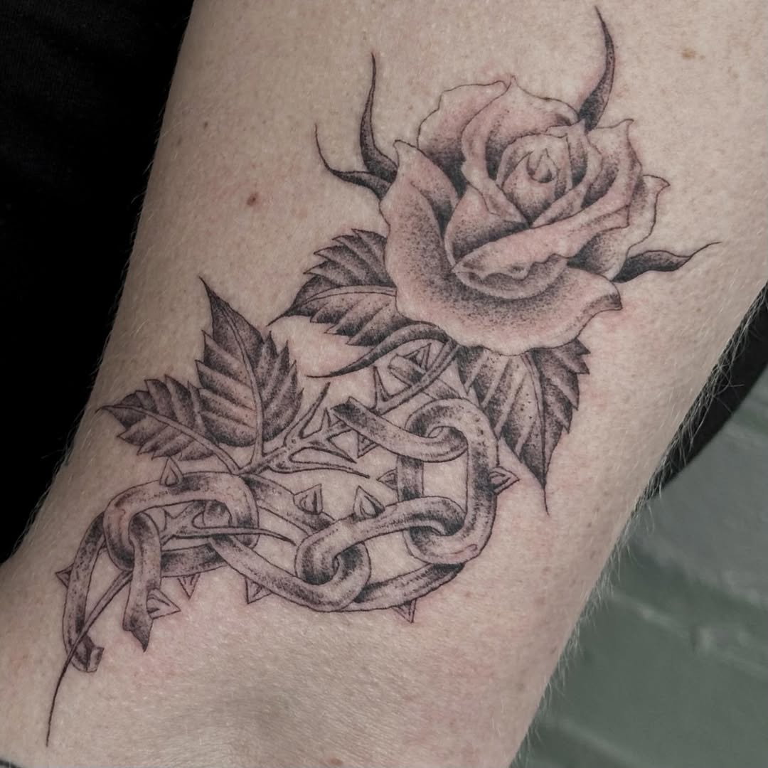 Tattoo by @rev.claytattooer — black_and_grey, realism