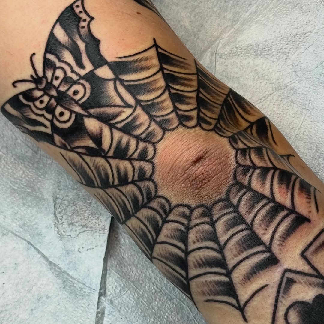 Tattoo by @rev.claytattooer — american_traditional, black_and_grey