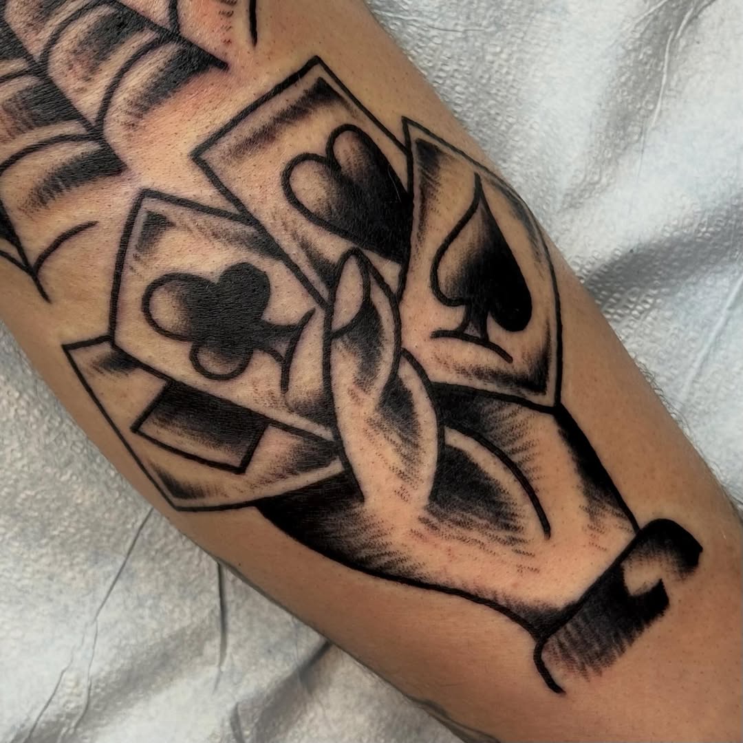 Tattoo by @rev.claytattooer — american_traditional, black_and_grey
