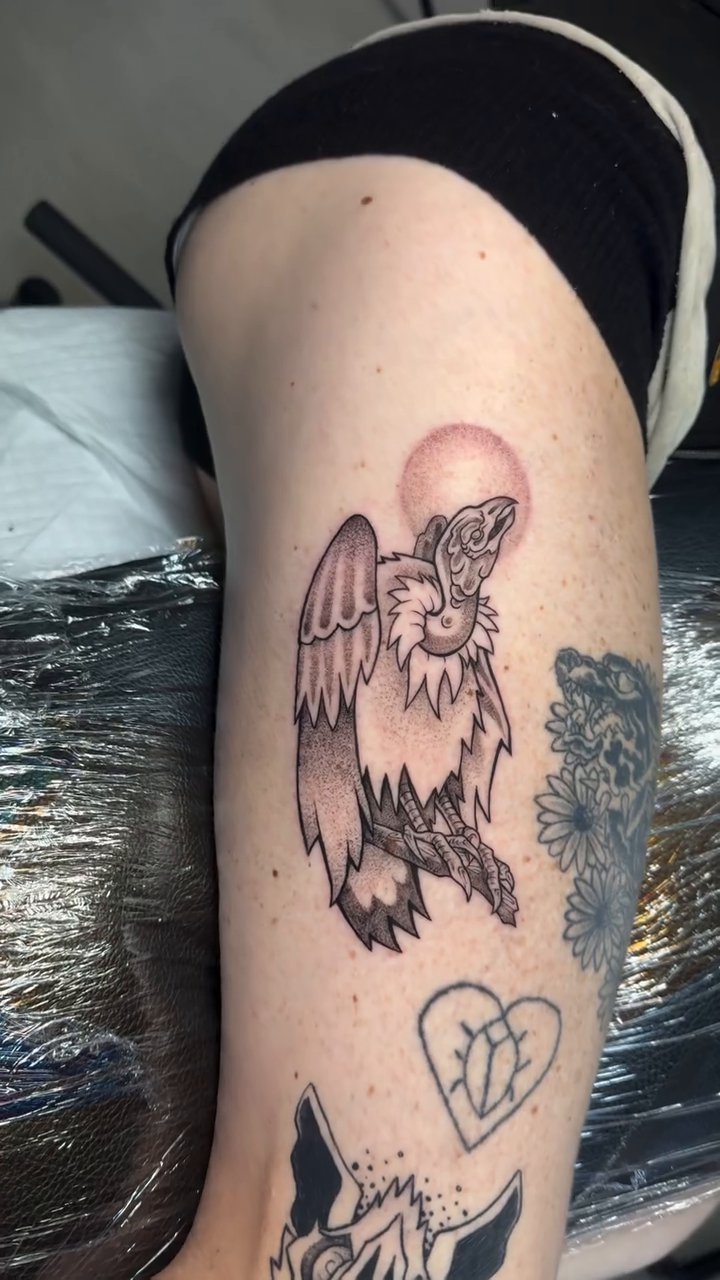Tattoo by @dangerderektattoo — illustrative, black_and_grey