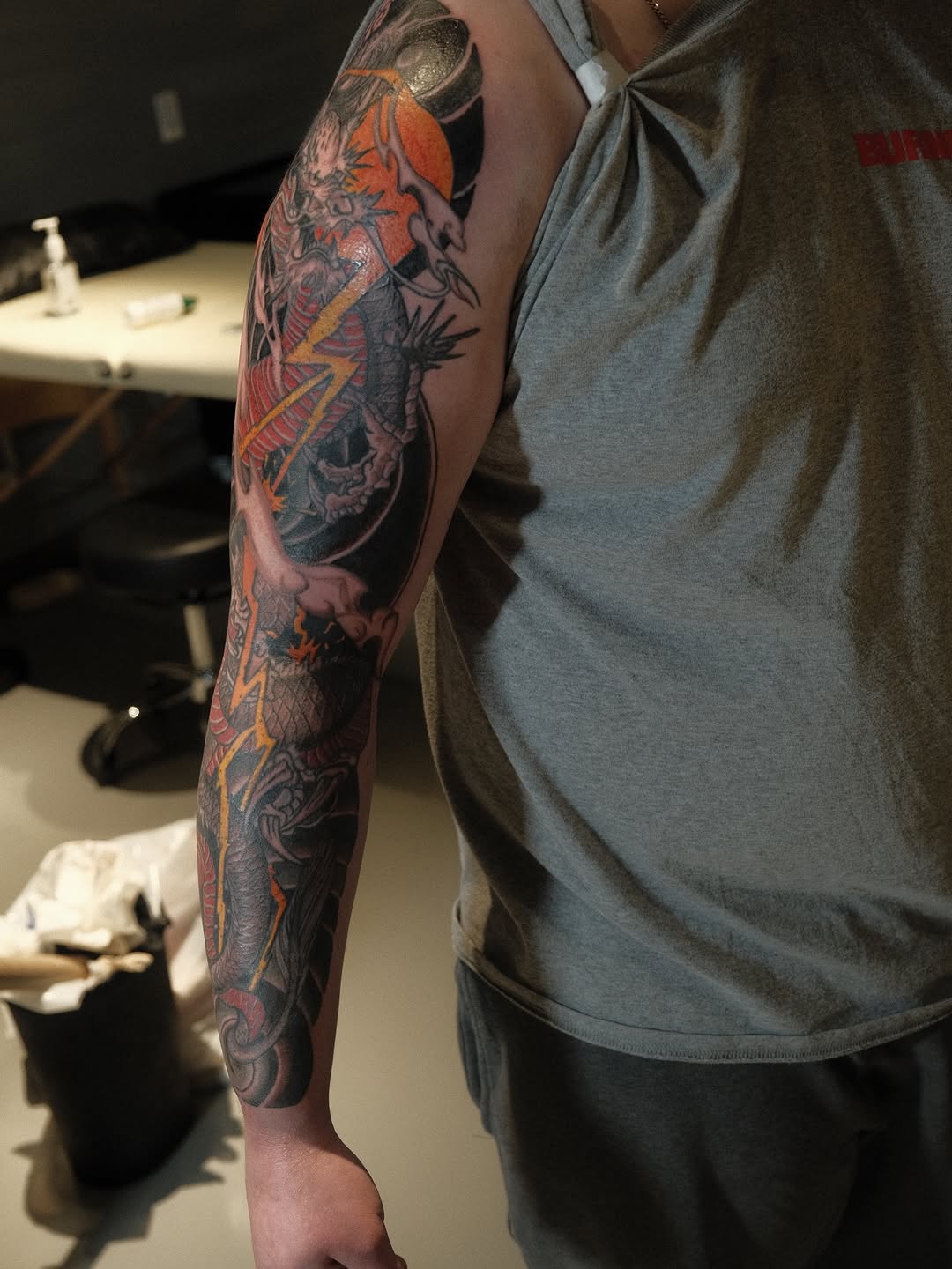 Tattoo by @gat_ink — japanese_irezumi, black_and_grey
