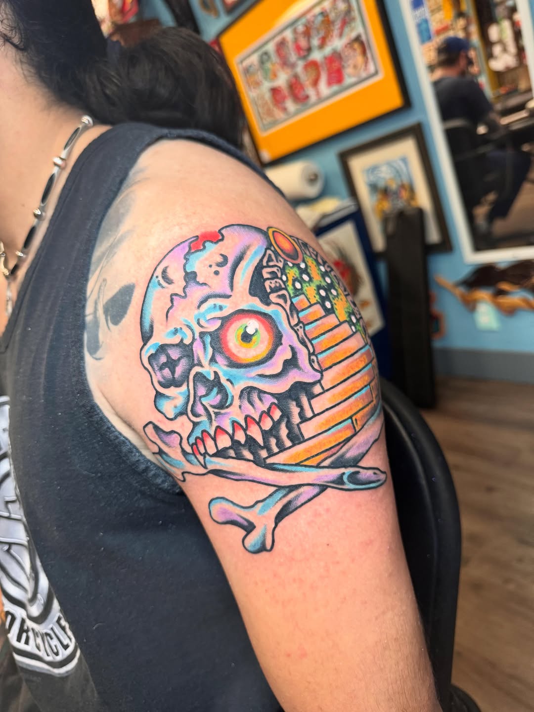 Tattoo by @floodrat — new_school, trash_polka