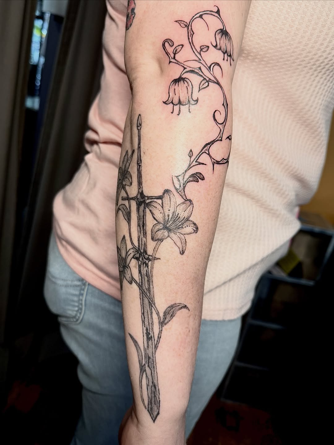Tattoo by @gray.space.ink — fine_line, black_and_grey