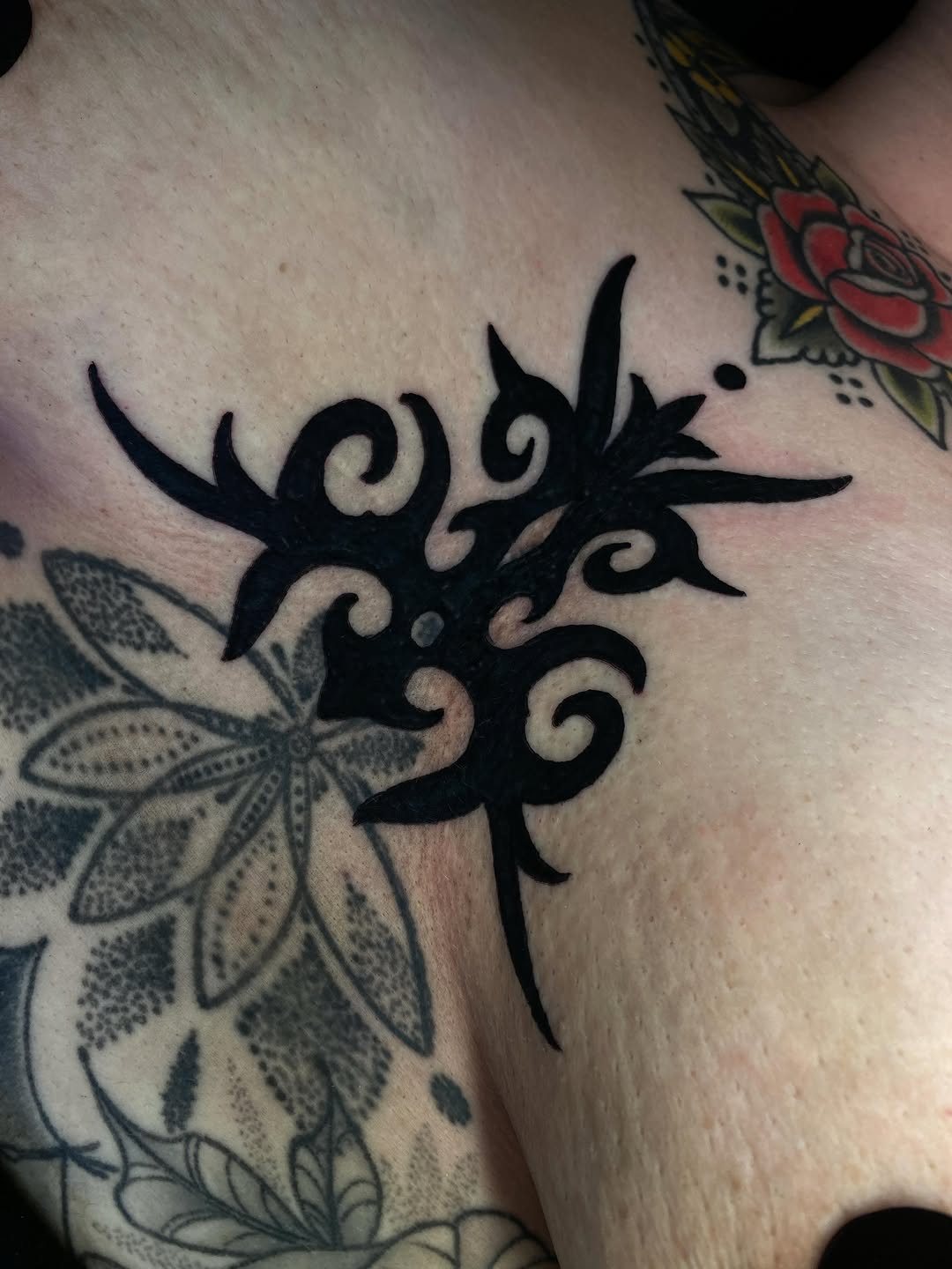 Tattoo by @scab.tailor — tribal, blackwork