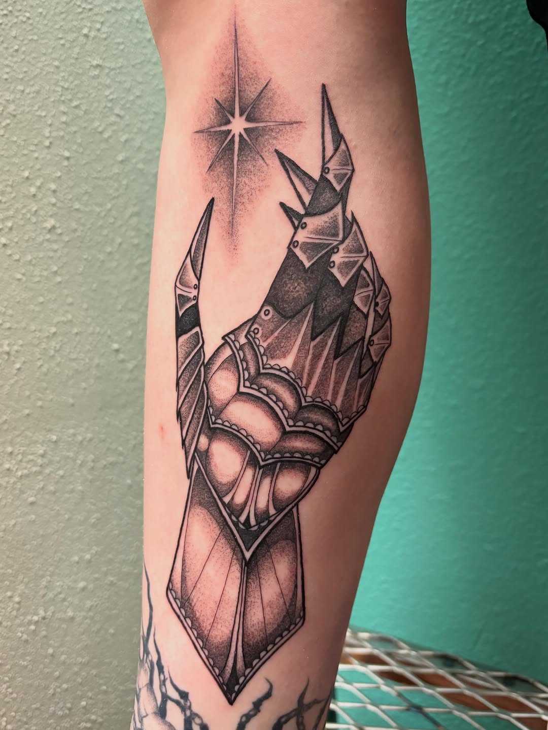 Tattoo by @snewbietattoos — dotwork, geometric