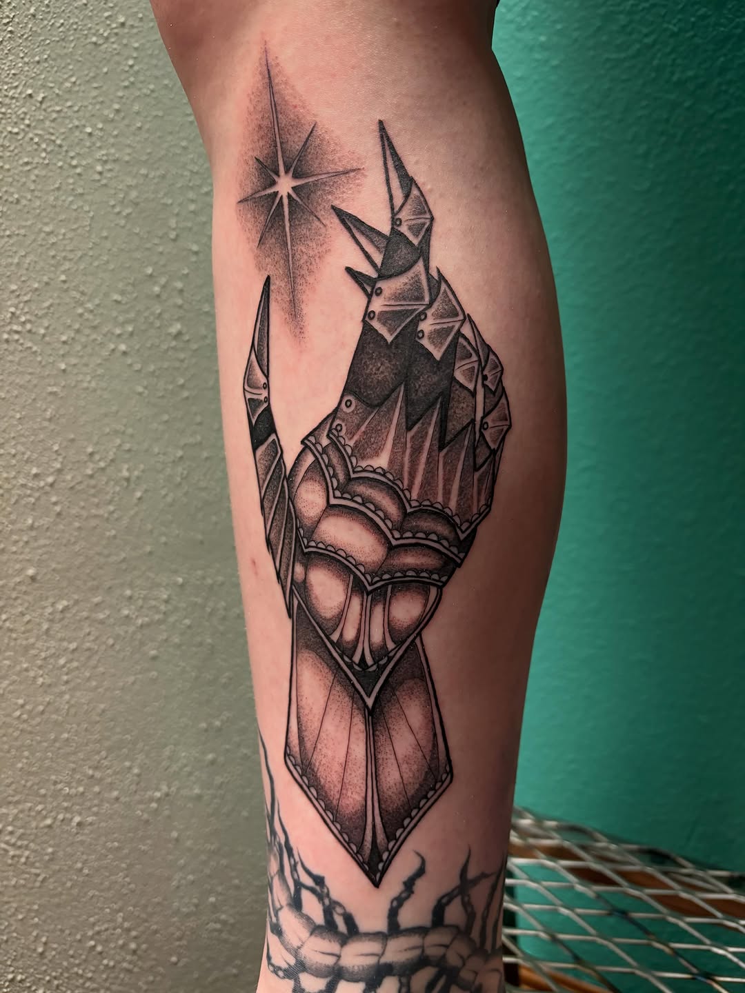Tattoo by @snewbietattoos — black_and_grey, dotwork