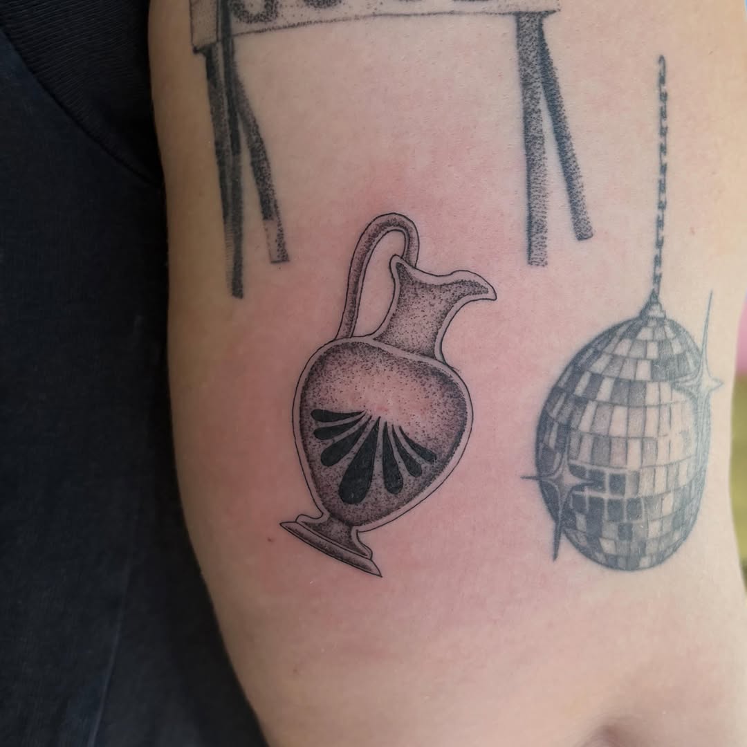 Tattoo by @alliemoontattoo — dotwork, black_and_grey