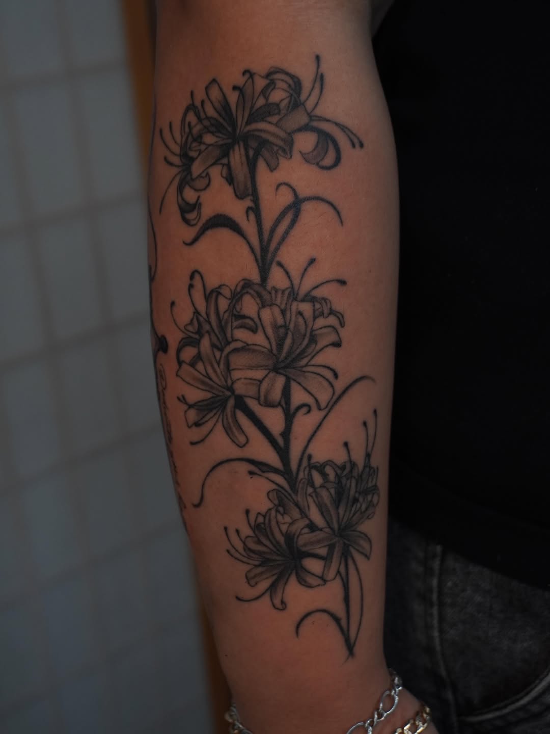 Tattoo by @hallowcream — illustrative, black_and_grey