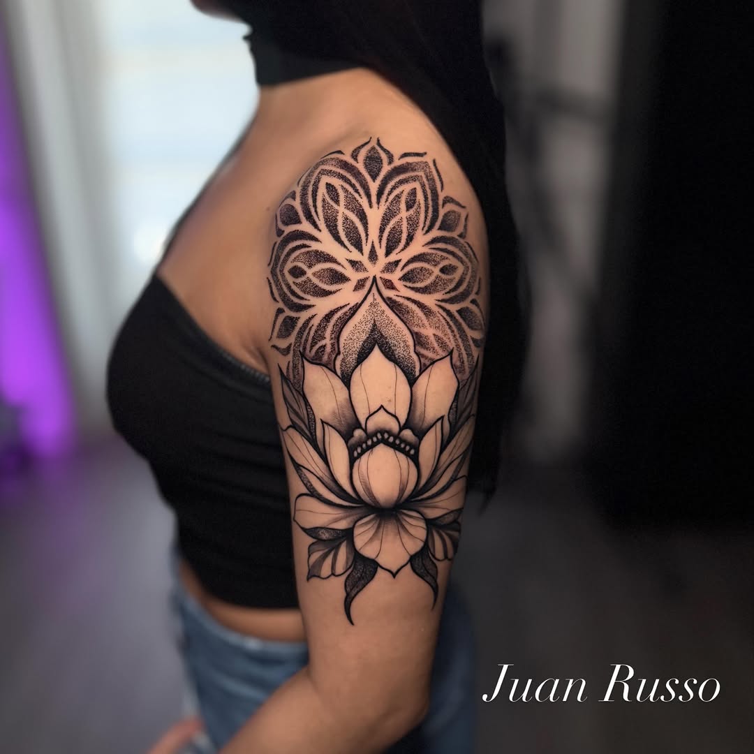 Tattoo by @thechildtattoo — dotwork