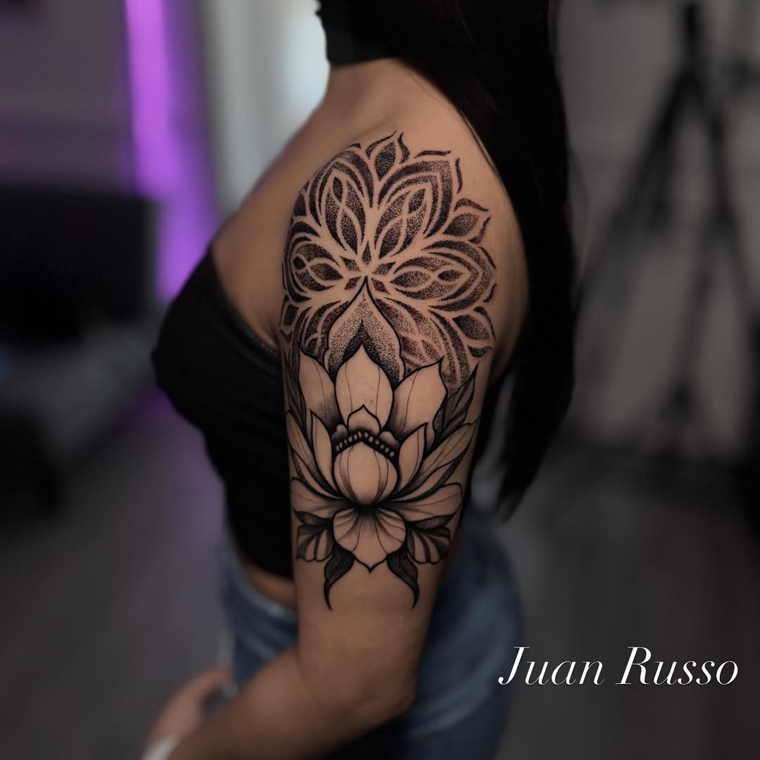 Tattoo by @thechildtattoo — dotwork