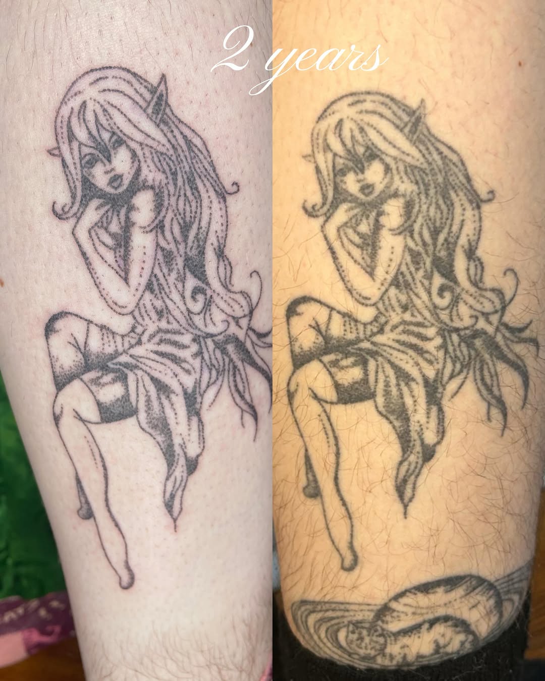 Tattoo by @glittergremliin — illustrative, dotwork