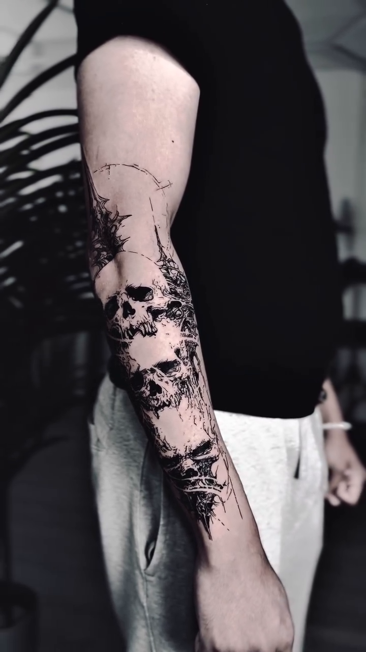 Tattoo by @bwk.darkart — blackwork