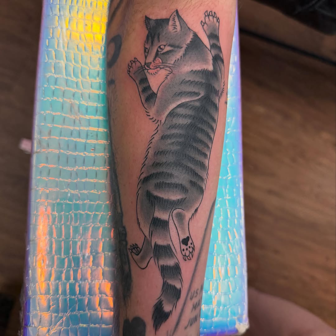 Tattoo by @kennacat_tattoos — illustrative, black_and_grey