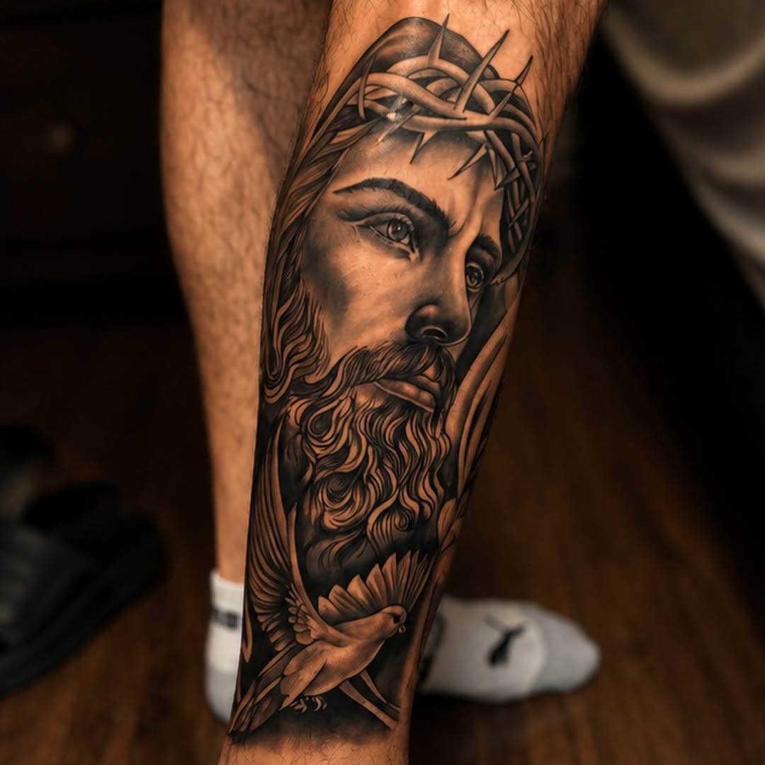 Tattoo by @dayse_ink — realism, black_and_grey