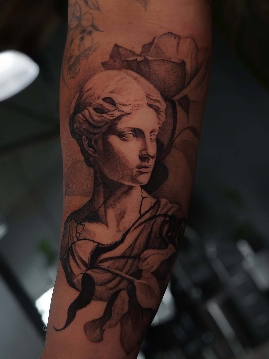 Tattoo by @artworkbykeely โ realism, black_and_grey