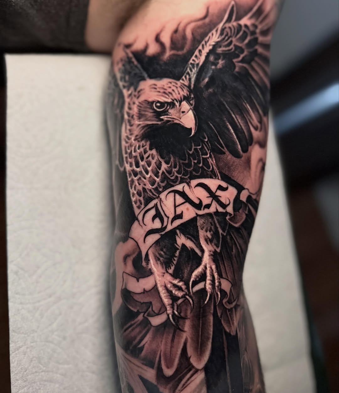 Tattoo by @gabejensentattoos — realism, black_and_grey