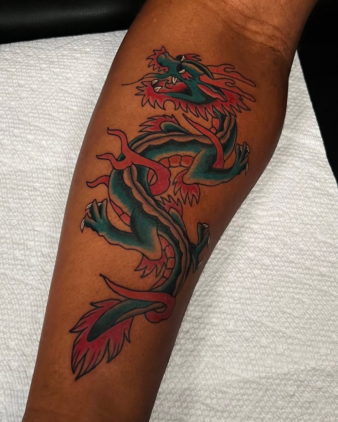 Tattoo by @snakesanddaggers โ japanese_irezumi, american_traditional